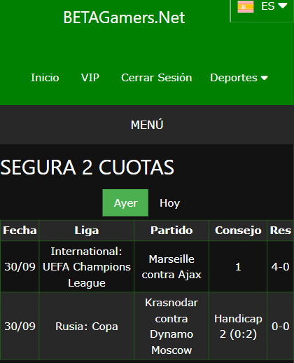 boleto de apuesta vip ganada